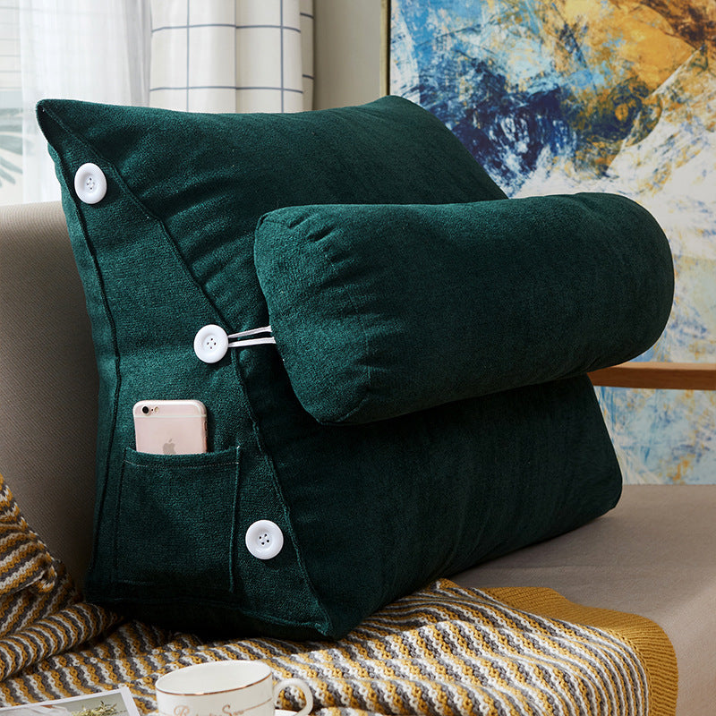 Samt Keil-Lesekissen mit Nackenrolle – Bild 3 | LuxeStyle