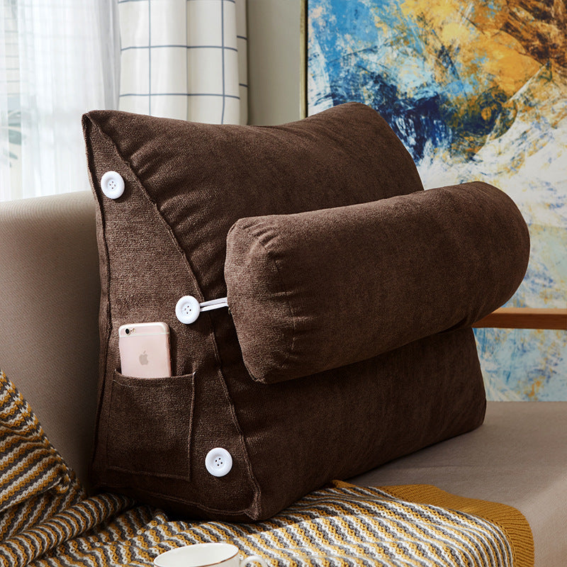 Samt Keil-Lesekissen mit Nackenrolle – Bild 4 | LuxeStyle