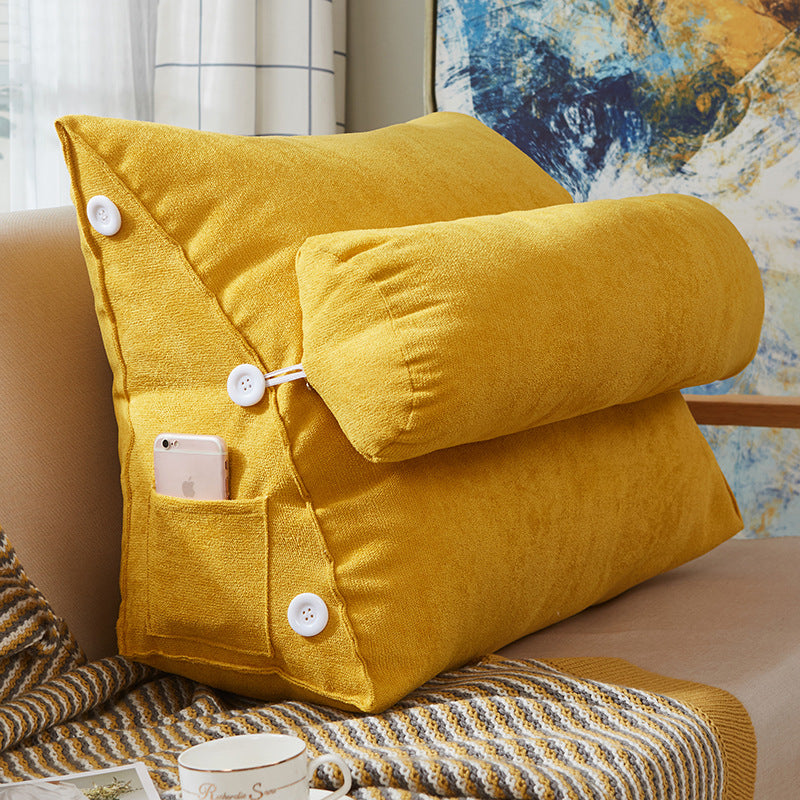 Samt Keil-Lesekissen mit Nackenrolle – Bild 2 | LuxeStyle
