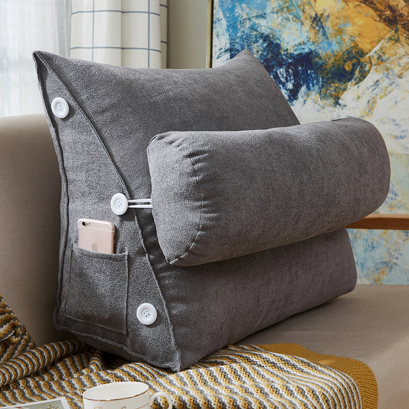 Samt Keil-Lesekissen mit Nackenrolle – Bild 6 | LuxeStyle