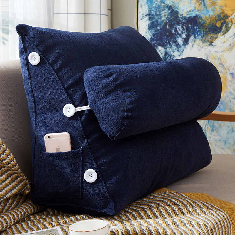 Samt Keil-Lesekissen mit Nackenrolle – Bild 5 | LuxeStyle