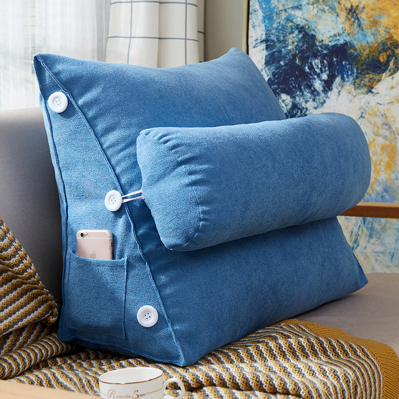 Samt Keil-Lesekissen mit Nackenrolle – Bild 7 | LuxeStyle