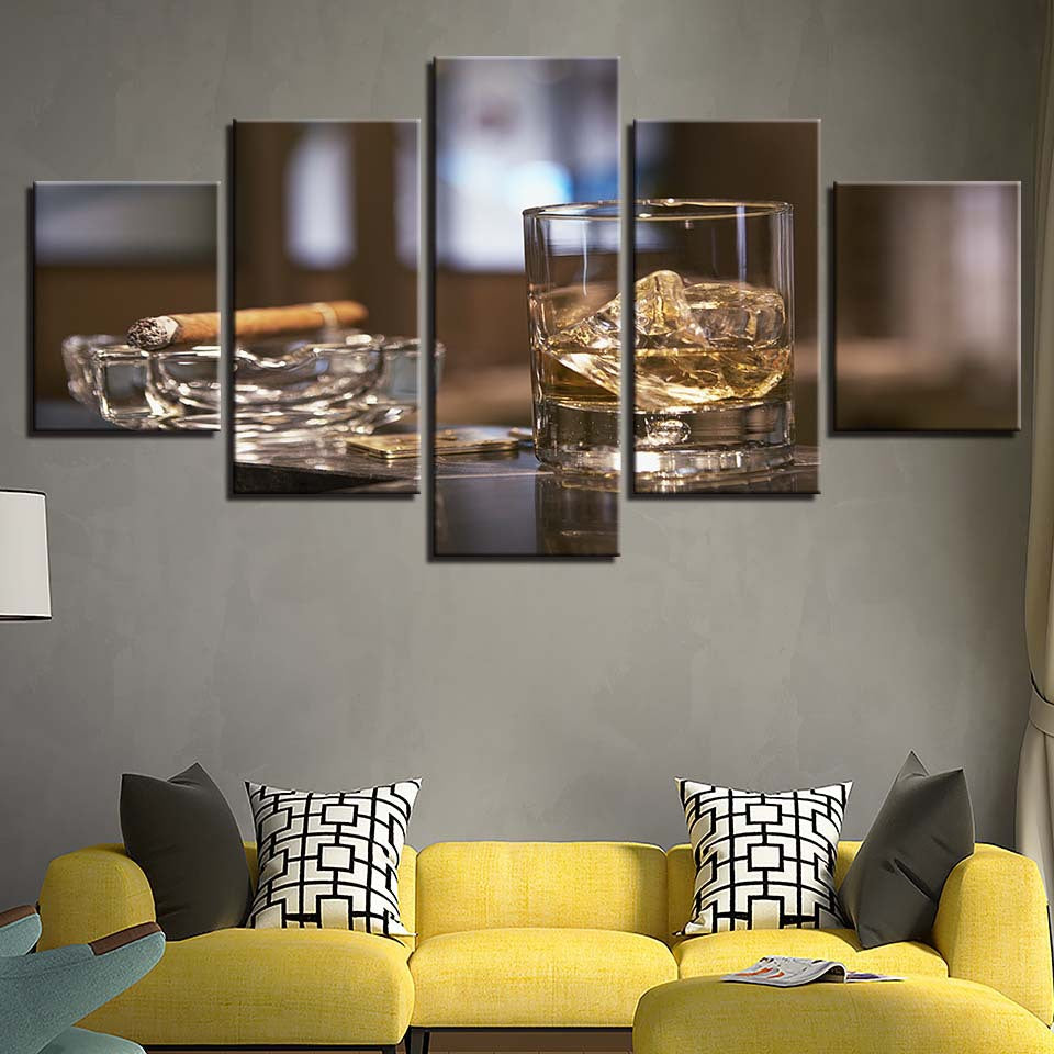 Zigarre, Maserung & Ölgemälde Leinwand-Set – Bild 5 | LuxeStyle