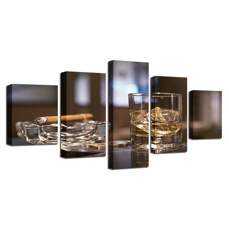 Zigarre, Maserung & Ölgemälde Leinwand-Set – Bild 2 | LuxeStyle