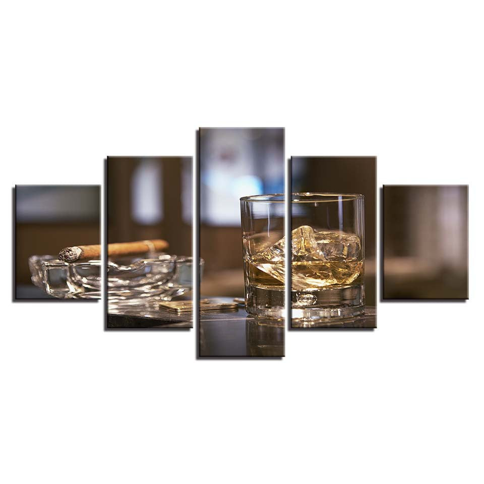 Zigarre, Maserung & Ölgemälde Leinwand-Set – Bild 4 | LuxeStyle