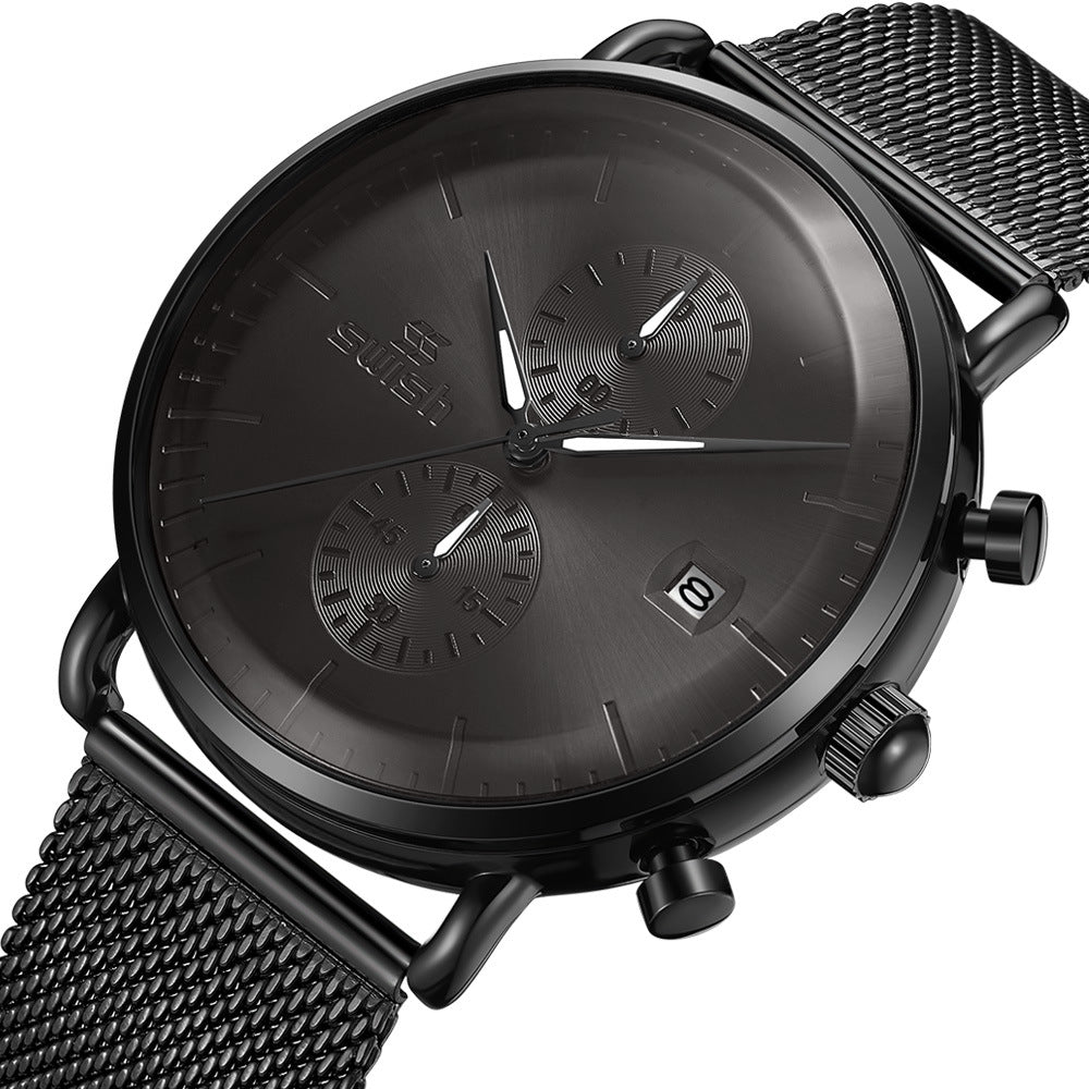 Wasserdichte Sportuhr mit Mesh-Armband – Bild 6 | LuxeStyle
