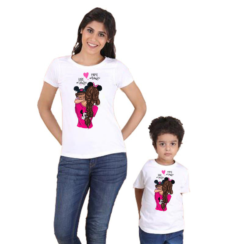 Cartoon Mutter-Tochter T-Shirt