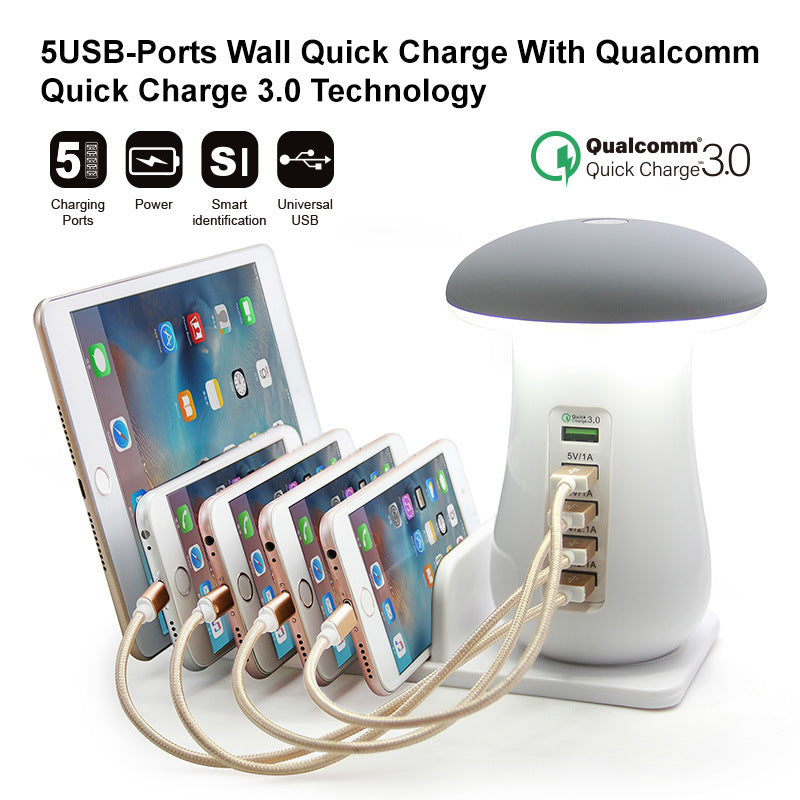 Multifunktionale Pilzlampe mit USB-Ladegerät