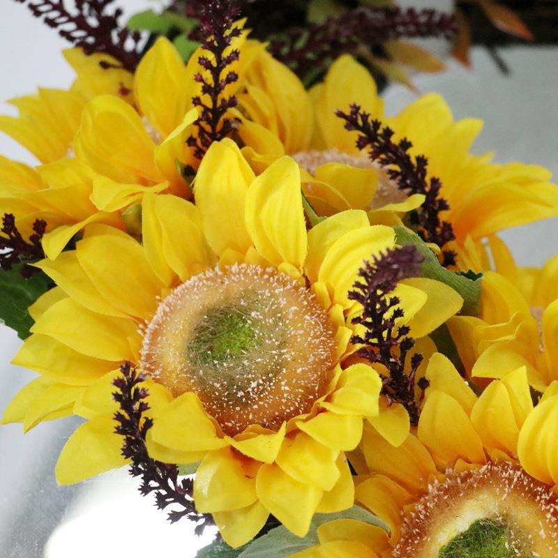 Künstlicher Sonnenblumen-Türkranz | LuxeStyle