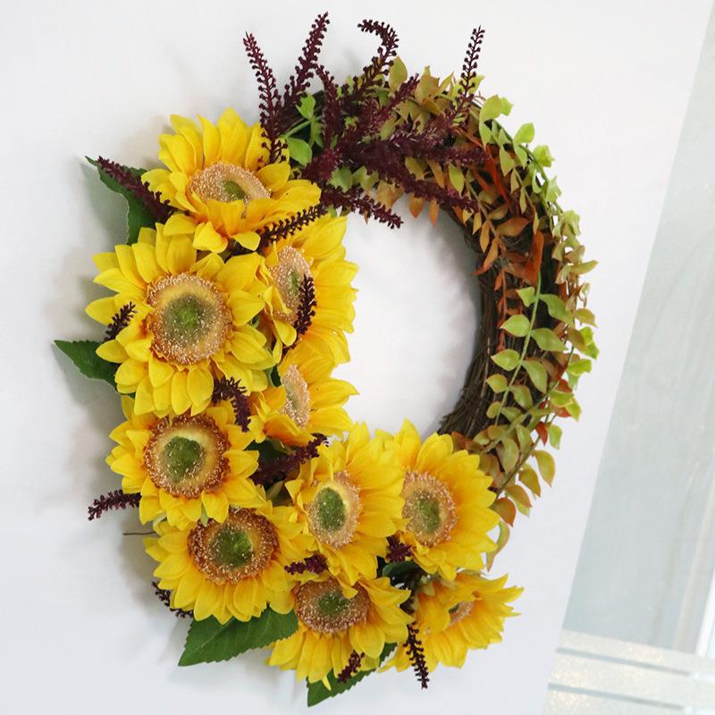 Künstlicher Sonnenblumen-Türkranz – Bild 5 | LuxeStyle