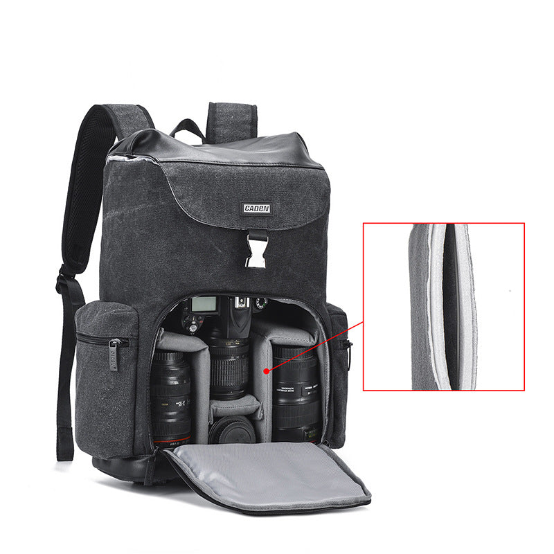 Grosser Canvas Kamerarucksack mit Diebstahlschutz – Bild 2 | LuxeStyle