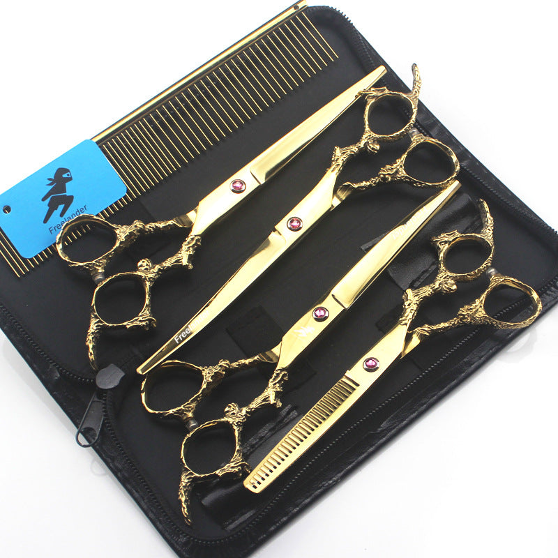 Vierfaches Scheren-Set mit Golden Dragon Griff · 4 Stück – Bild 4 | LuxeStyle