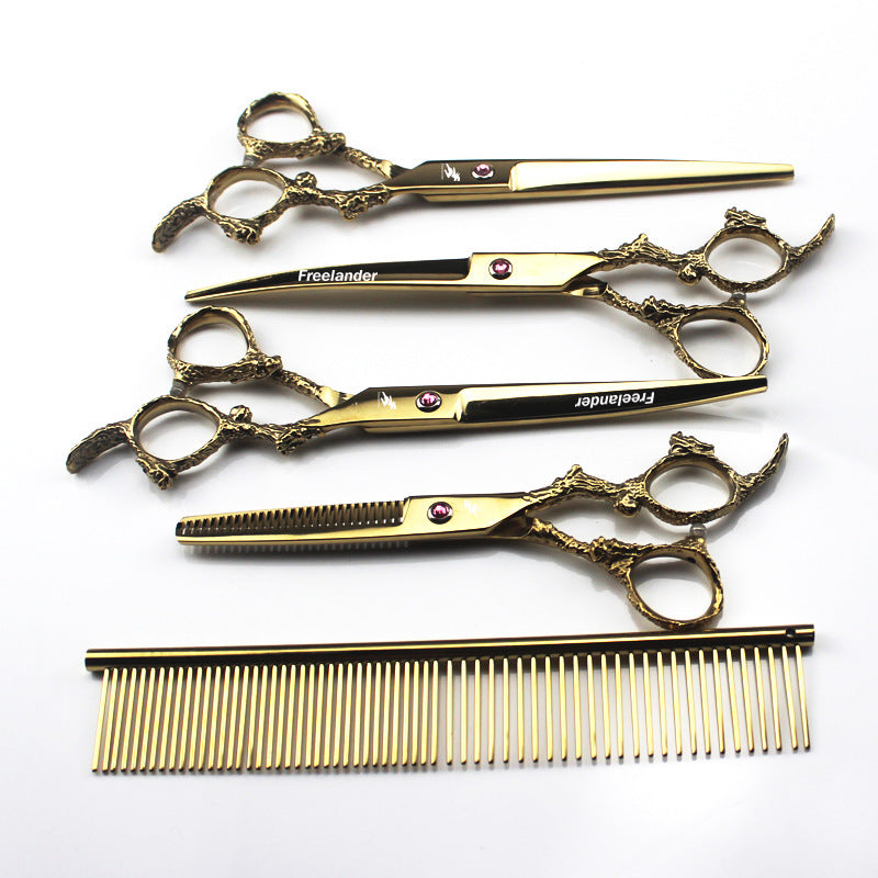 Vierfaches Scheren-Set mit Golden Dragon Griff · 4 Stück | LuxeStyle