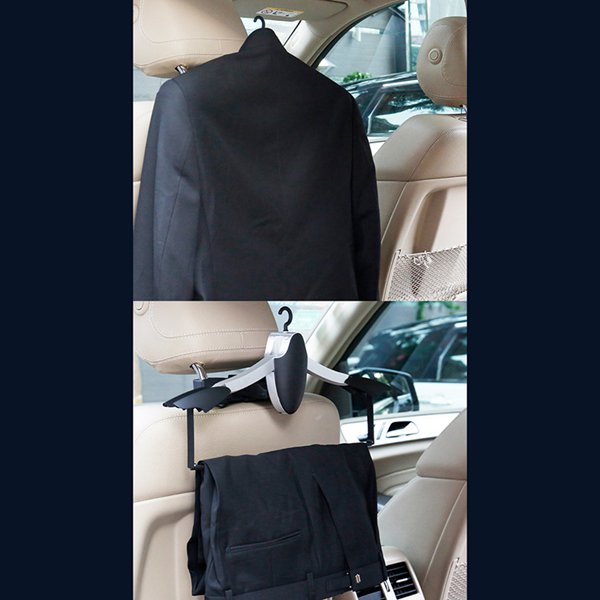 Klappbarer Kleiderbügel für Auto, schwarz/silber – Bild 3 | LuxeStyle