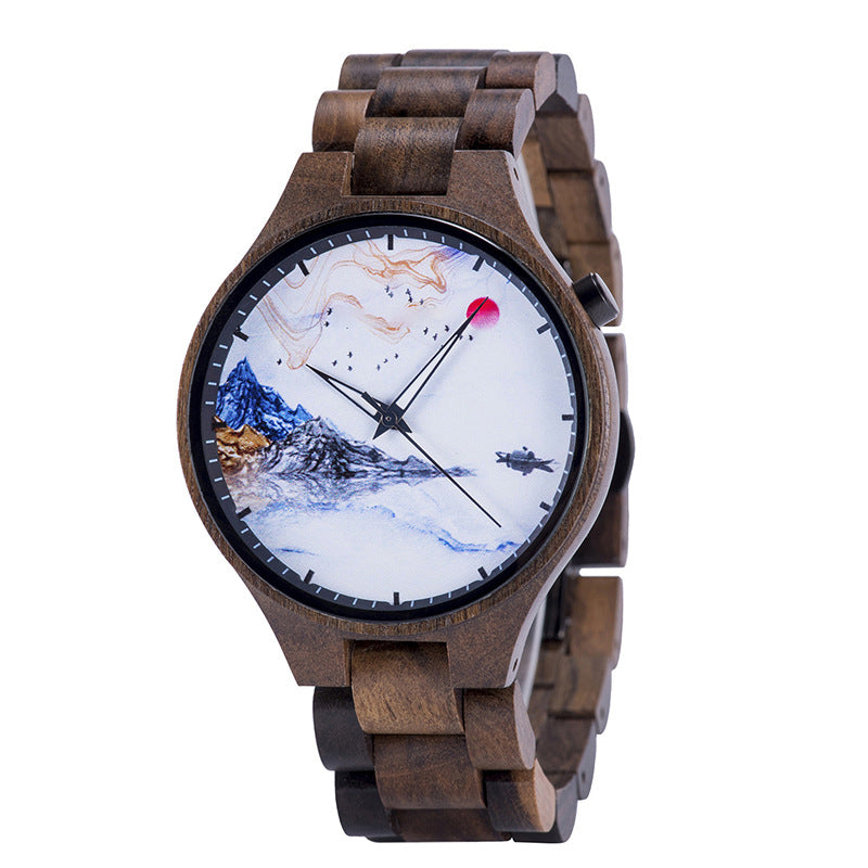 Holz-Armbanduhr für Herren mit Landschaftsmotiv – Bild 8 | LuxeStyle