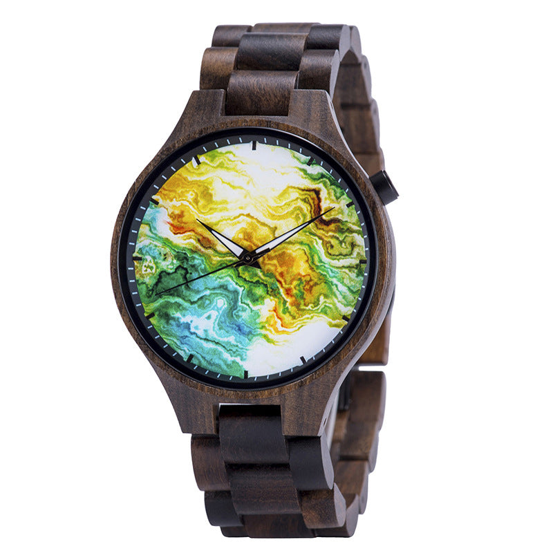 Holz-Armbanduhr für Herren mit Landschaftsmotiv – Bild 4 | LuxeStyle