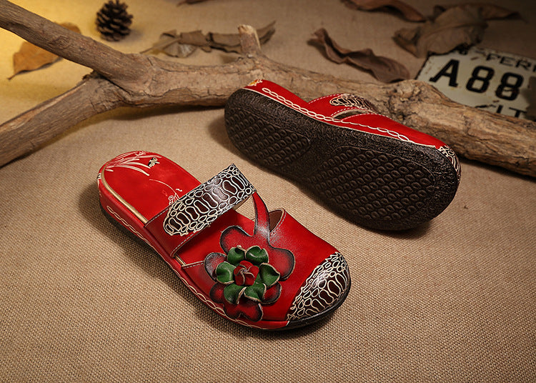 Keile Sandalen aus Leder – Bild 8 | LuxeStyle