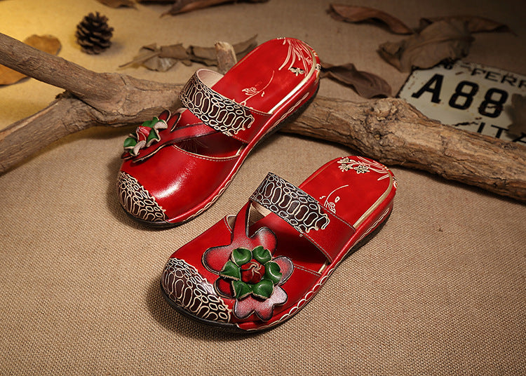 Keile Sandalen aus Leder | LuxeStyle