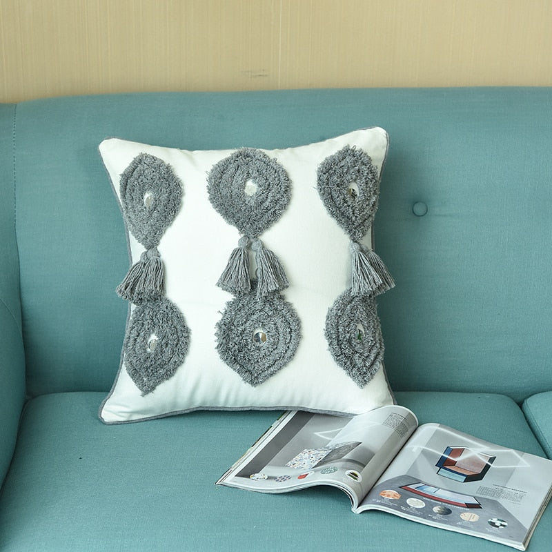 Boho Kissenbezug mit Quasten, handgetuftet – Bild 7 | LuxeStyle