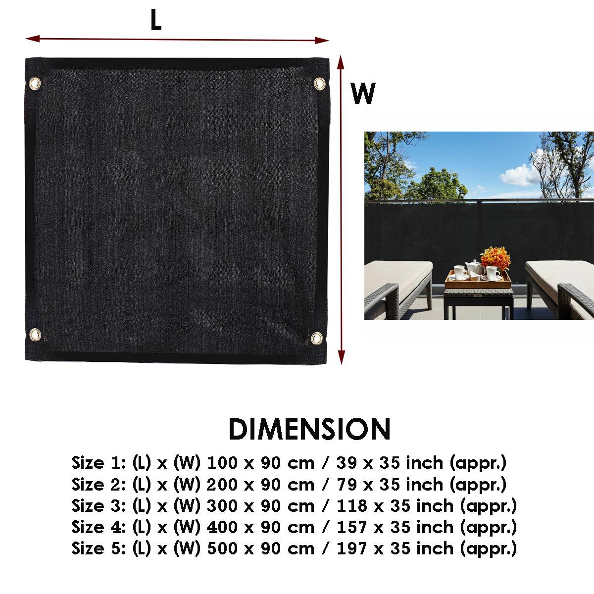Sichtschutz für Balkon und Garten (HDPE) – Bild 4 | LuxeStyle