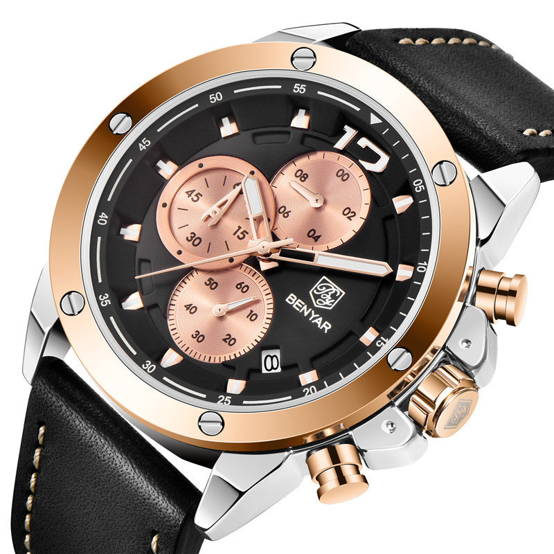 Quarz-Herrenuhr Sportlich-Elegant Wasserdicht – Bild 2 | LuxeStyle