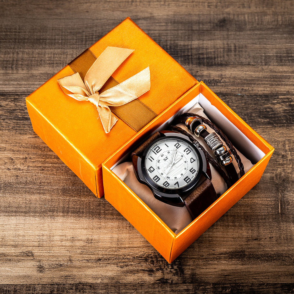 Herren Quarz-Armbanduhr mit Armband-Set | LuxeStyle