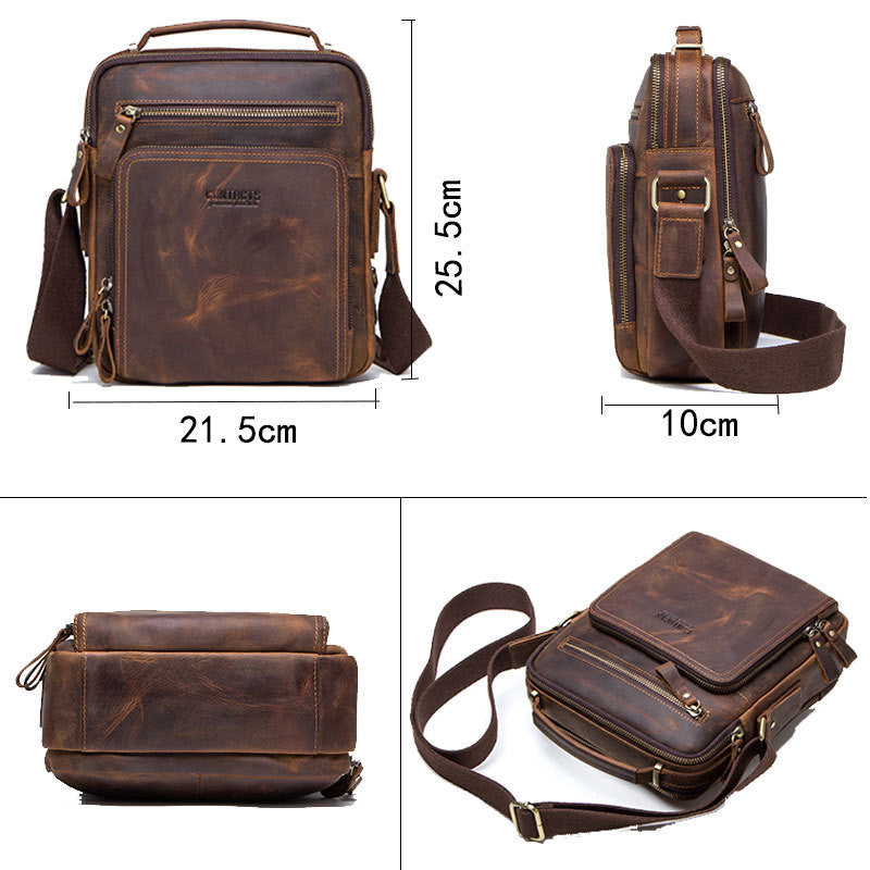 Messenger-Tasche aus Rindsleder – Retro-Design – Bild 5 | LuxeStyle