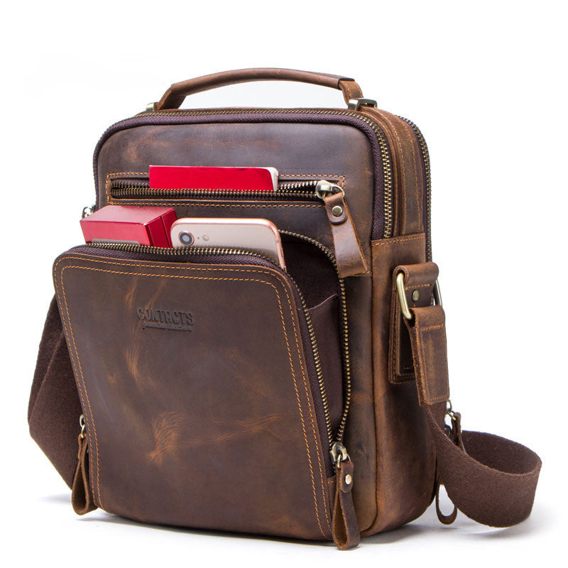 Messenger-Tasche aus Rindsleder – Retro-Design | LuxeStyle