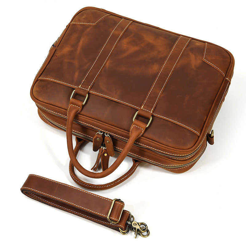 Retro-Aktentasche aus Rindsleder – Bild 3 | LuxeStyle