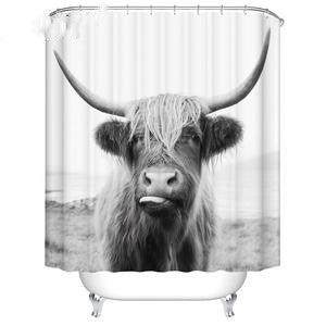 Duschvorhang mit Bauernhof-Kuh-Motiv | LuxeStyle
