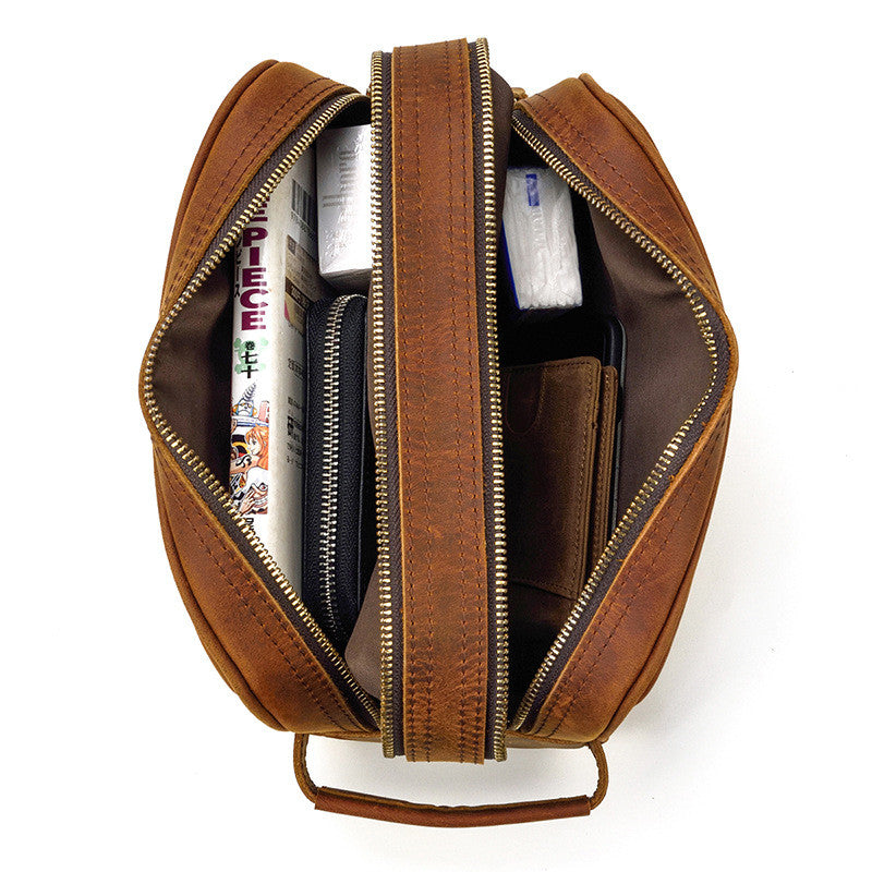 Doppelreissverschluss Handtasche aus Rindsleder – Bild 3 | LuxeStyle