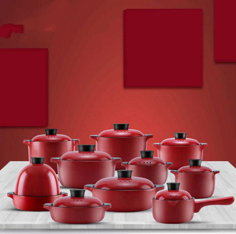 Roter Keramiktopf für Gasherd | LuxeStyle