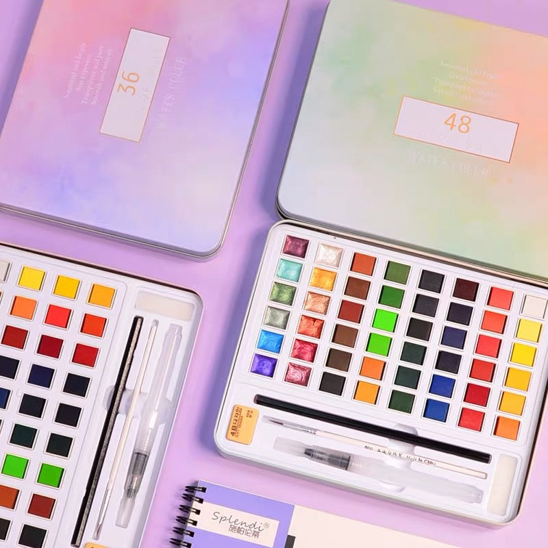 Perlglanz-Aquarellfarben-Set, tragbar – Bild 3 | LuxeStyle