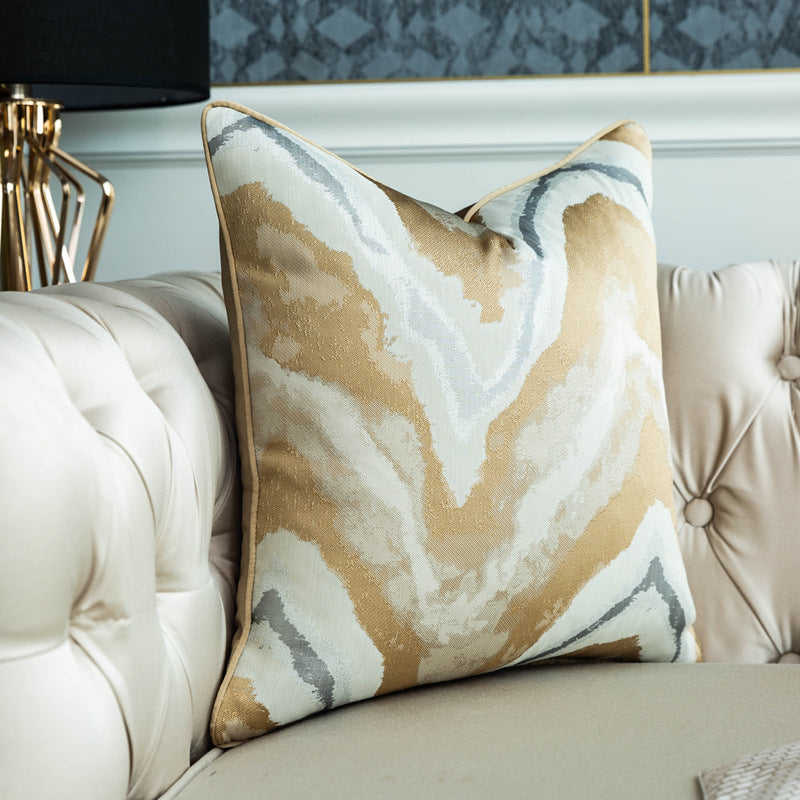 Kissenbezug Gold-Grün Gestreift – Bild 6 | LuxeStyle