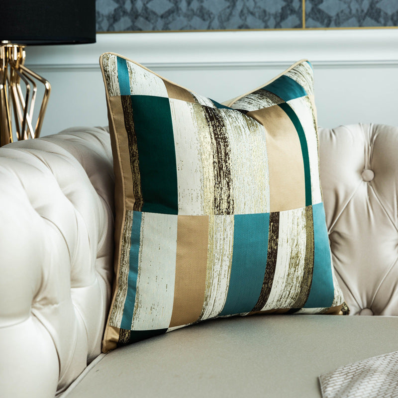 Kissenbezug Gold-Grün Gestreift – Bild 7 | LuxeStyle