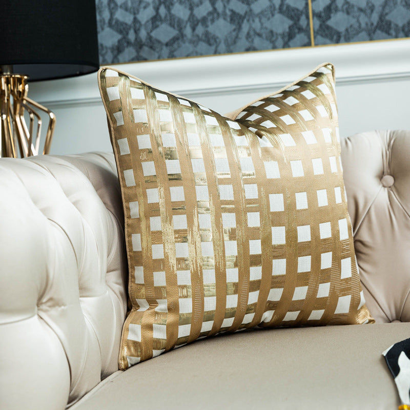 Kissenbezug Gold-Grün Gestreift – Bild 4 | LuxeStyle