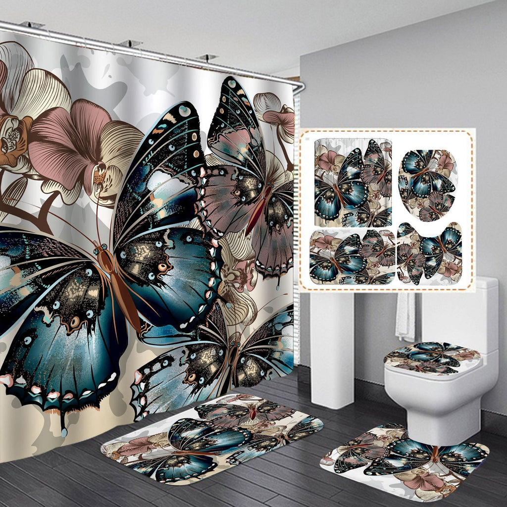 Schmetterling Duschvorhang aus Stoff | LuxeStyle