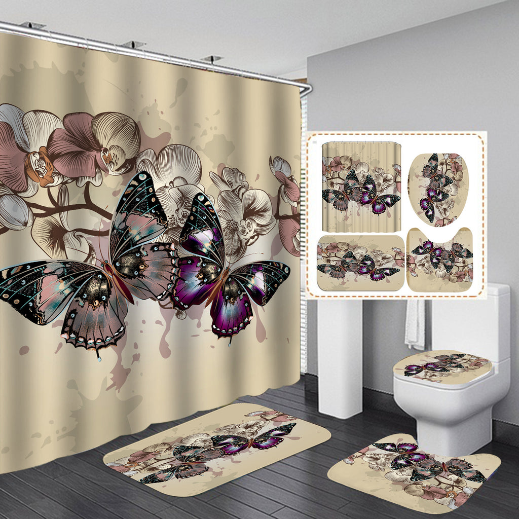 Schmetterling Duschvorhang aus Stoff – Bild 4 | LuxeStyle