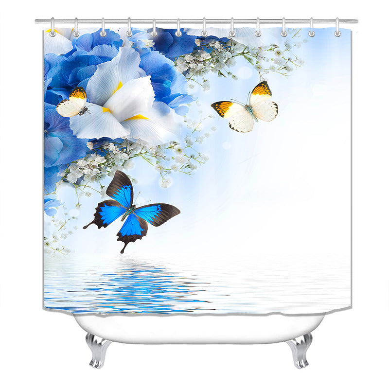 Schmetterling Duschvorhang aus Stoff – Bild 2 | LuxeStyle