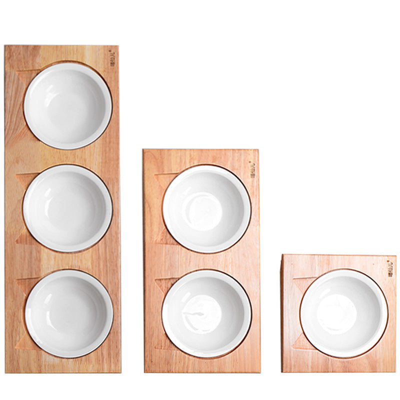 Futtertisch aus Massivholz mit Keramiknapf – Bild 5 | LuxeStyle