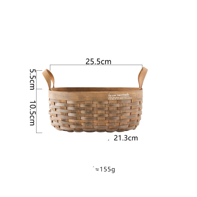 Handgewobener Korb aus karbonisiertem Holz – Bild 4 | LuxeStyle