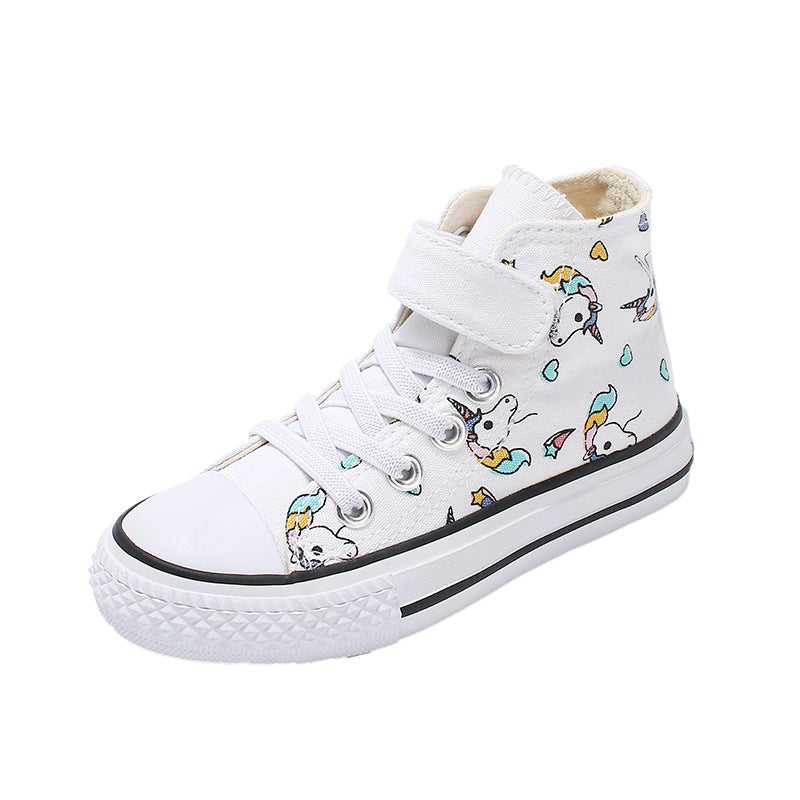 Regenbogen High-Top Canvas-Sneakers für Kinder