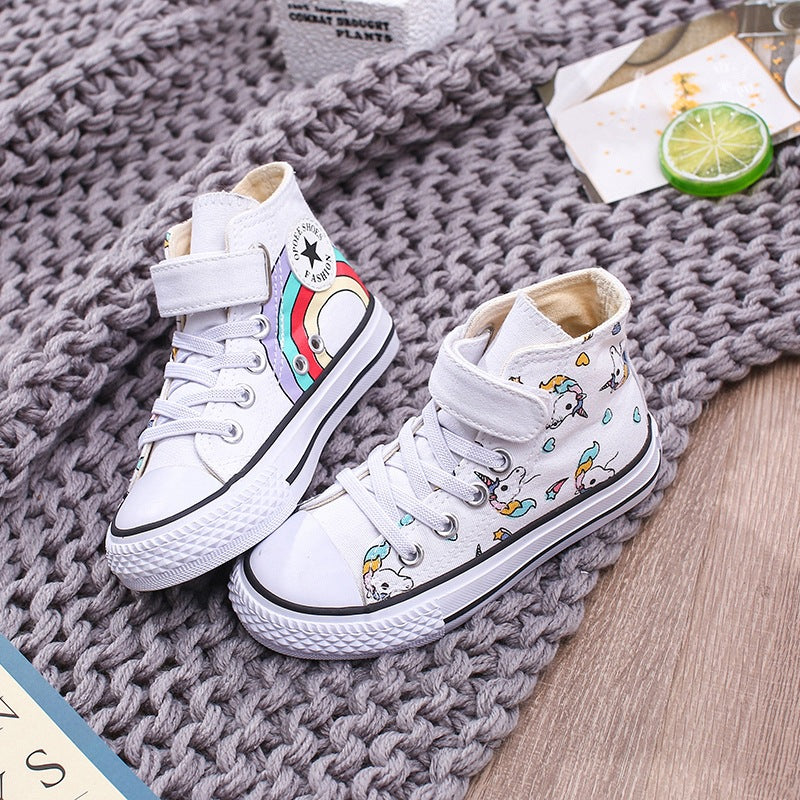 Regenbogen High-Top Canvas-Sneakers für Kinder