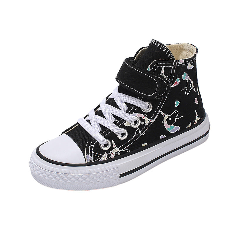 Regenbogen High-Top Canvas-Sneakers für Kinder