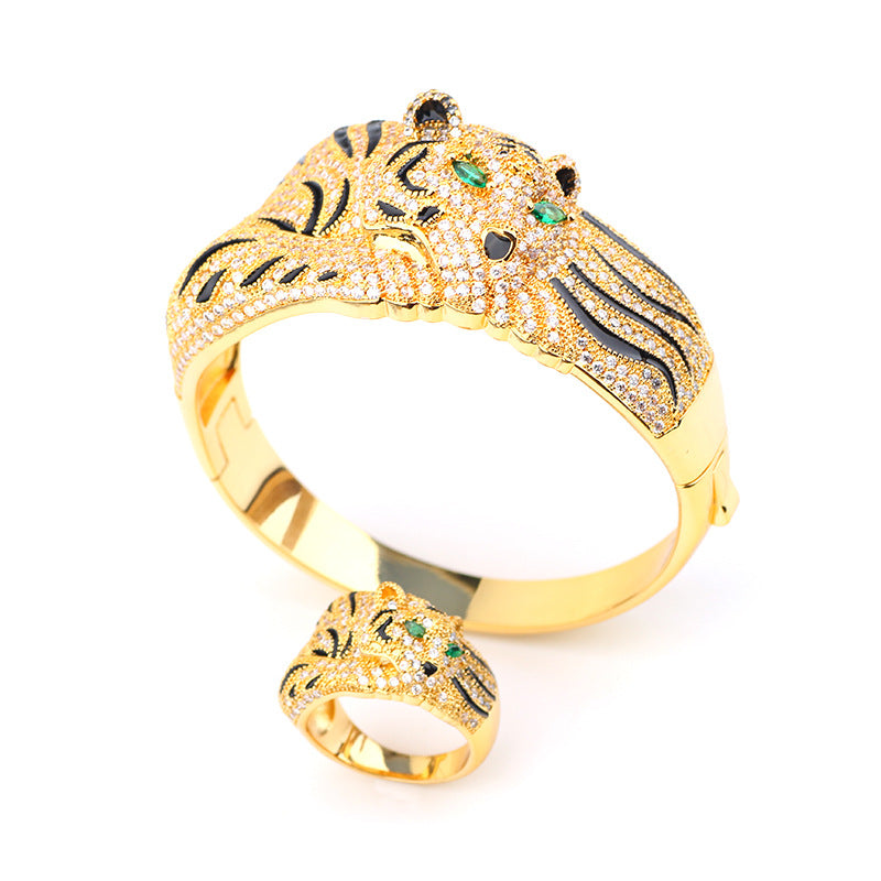 Leopard-Schmuck-Set mit Strass – Bild 1 | LuxeStyle
