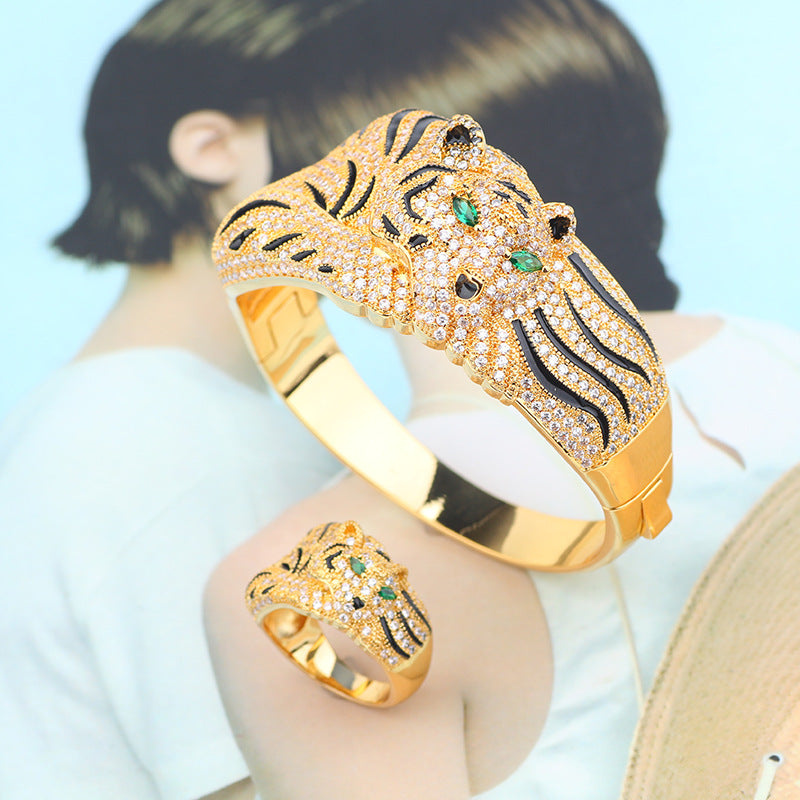 Leopard-Schmuck-Set mit Strass – Bild 4 | LuxeStyle