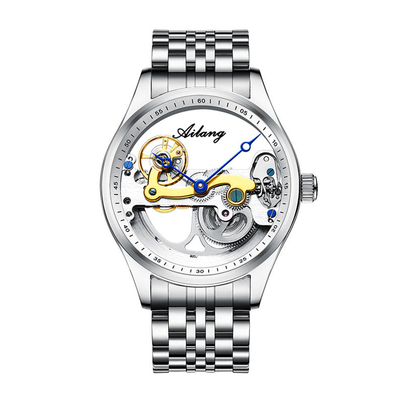 Mechanische Skelett-Herrenuhr mit Silikonband