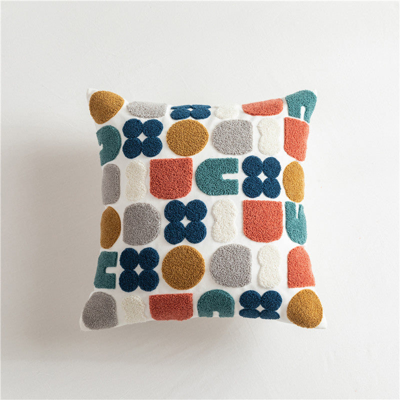 Geometrischer Kissenbezug aus Baumwolle, bestickt – Bild 3 | LuxeStyle