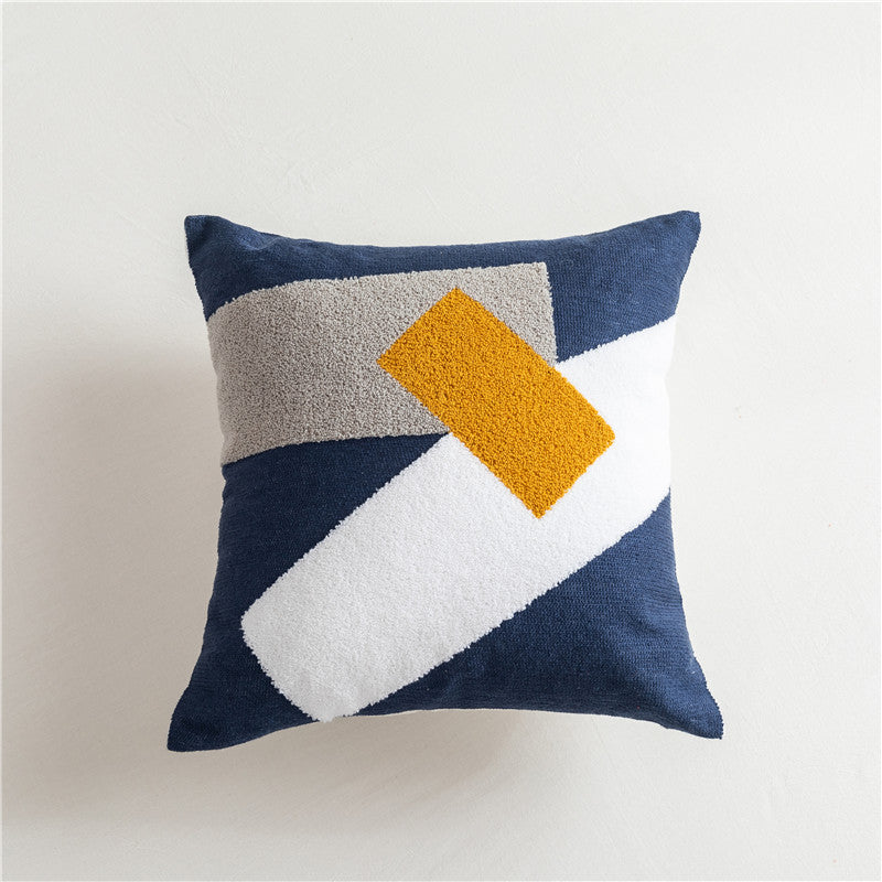 Geometrischer Kissenbezug aus Baumwolle, bestickt – Bild 10 | LuxeStyle
