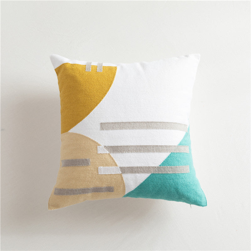 Geometrischer Kissenbezug aus Baumwolle, bestickt – Bild 7 | LuxeStyle